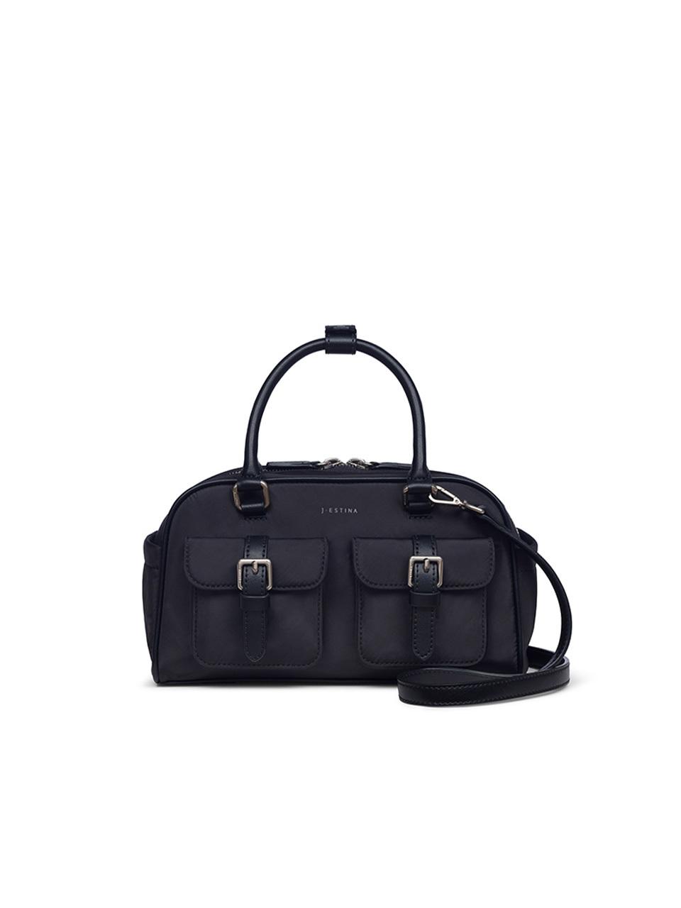 J.ESTINA Polyester Synthetic Leather Convertible Tote [Black] (JHNEHD5BS135BK260)