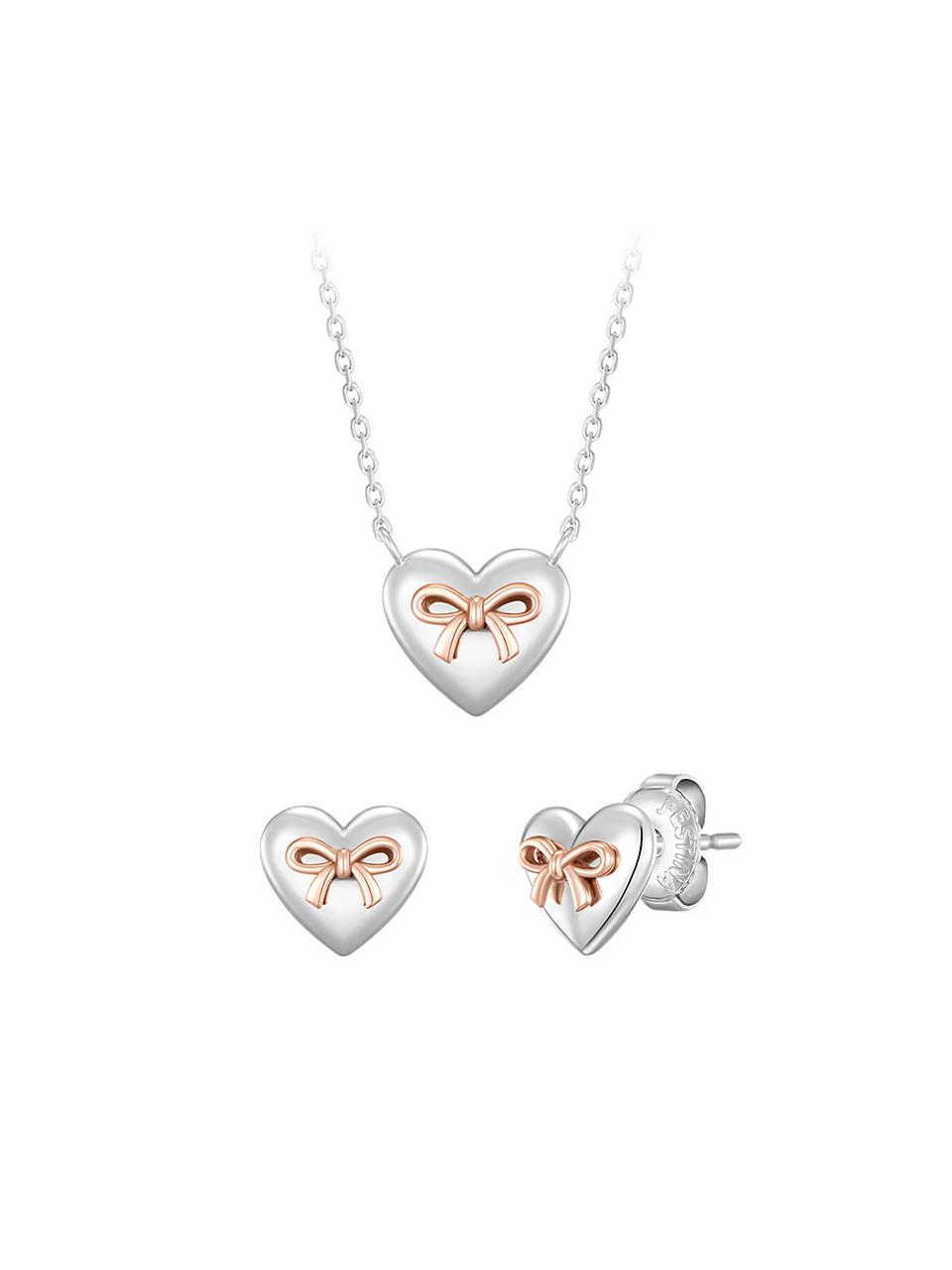J.ESTINA Rachel Heart Necklace + Earring set