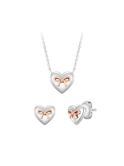 J.ESTINA Rachel Heart Necklace + Earring set