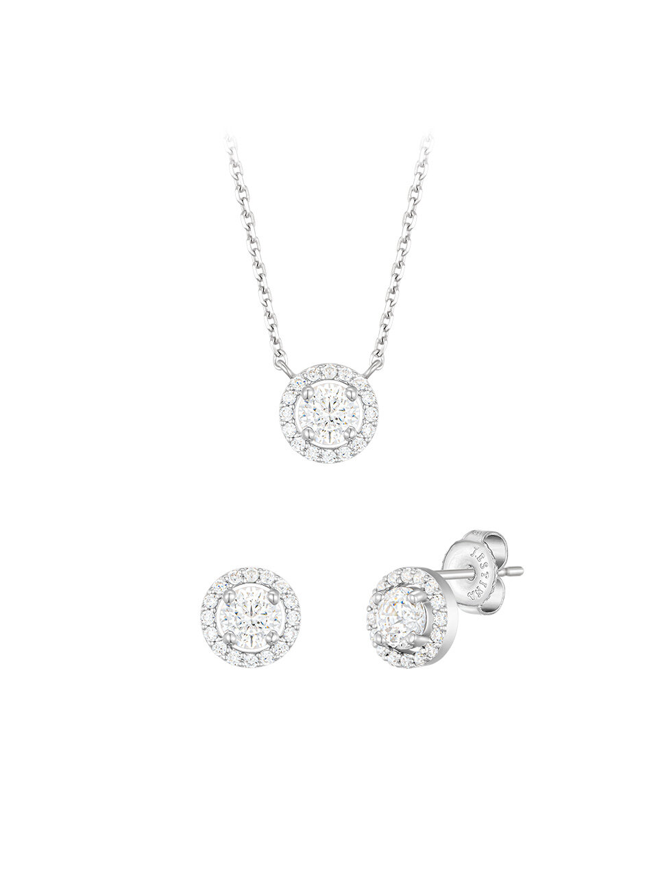 J.ESTINA [Set] Whitemond Round Necklace + Earrings