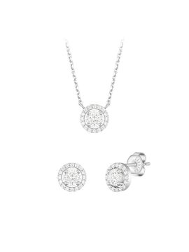 J.ESTINA [Set] Whitemond Round Necklace + Earrings