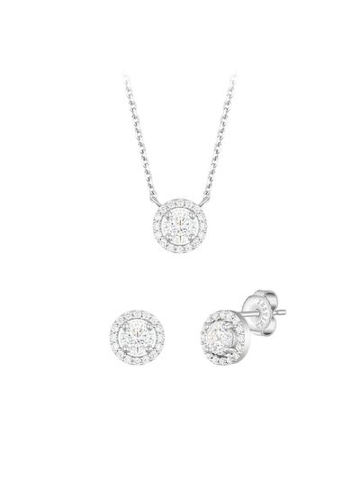 J.ESTINA [Set] Whitemond Round Necklace + Earrings