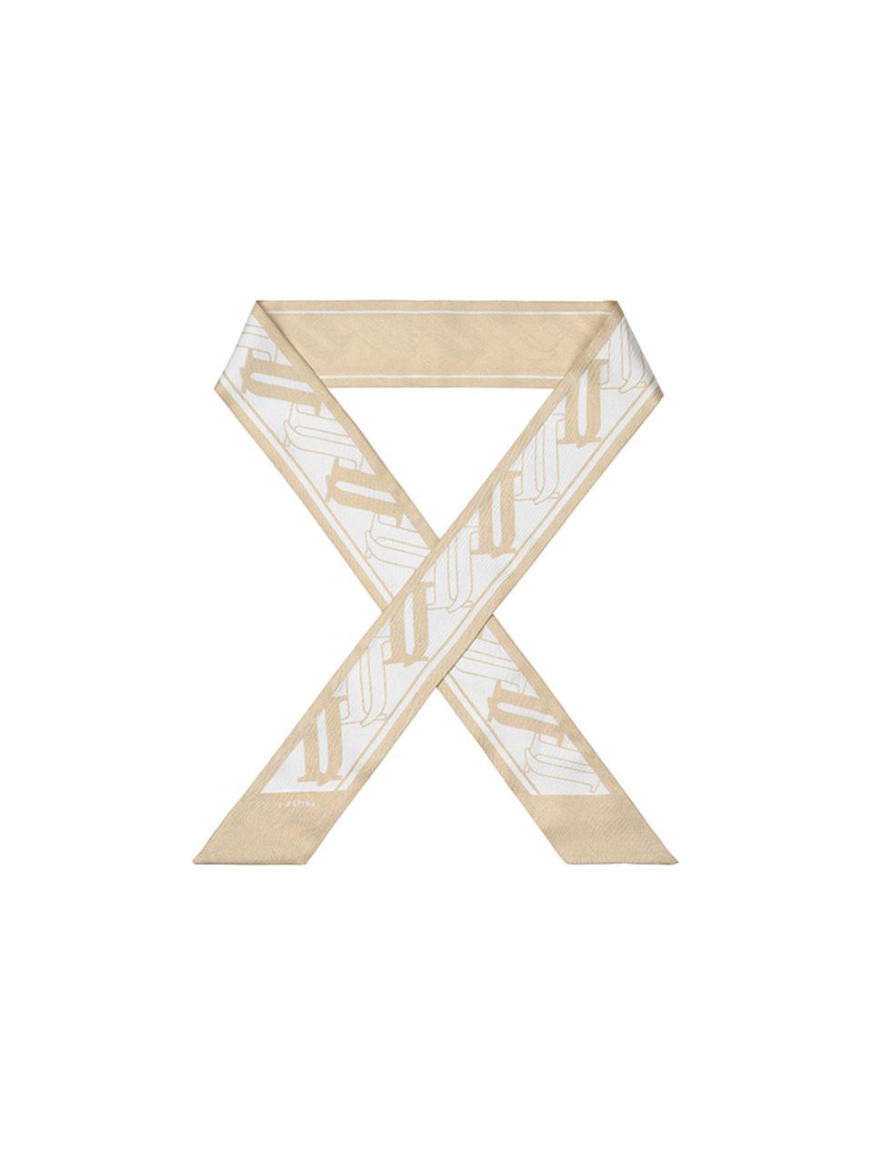 J.ESTINA Silk Logo Pattern Scarf [Beige] (JEACED5BS720BE330)