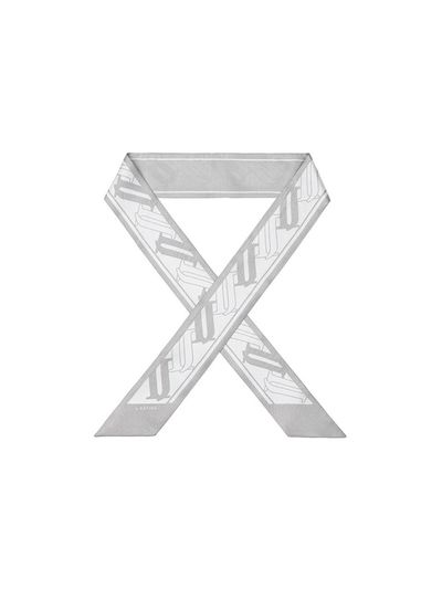 J.ESTINA Silk Logo Pattern Scarf [Grey] (JEACED5BS720GR330)