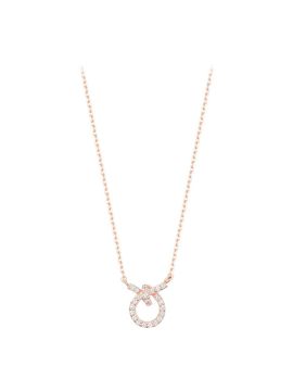 J.ESTINA Silver Rose Gold Plated Knotted Necklace (JJJTNQ5B2015SR420)