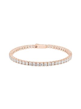 J.ESTINA Sterling Silver Beige Stone Tennis Bracelet (JJJTBQ4BS066SR170)