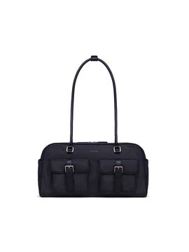 J.ESTINA Synthetic Leather Buckle Detail Shoulder Bag [Black] (JHNEHA5BS136BK260)
