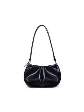 J.ESTINA Synthetic Leather Pleated Crossbody Bag [Black] (JHNEHE5BS015BK980)