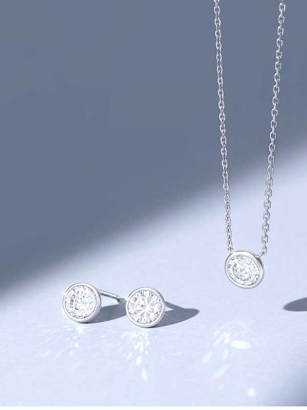 J.ESTINA Whitemond Necklace + Earrings Set