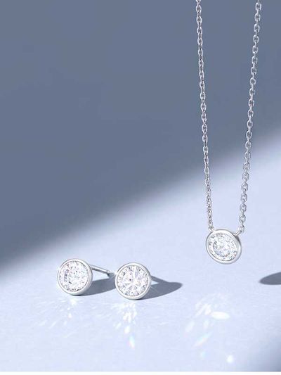 J.ESTINA Whitemond Necklace + Earrings Set