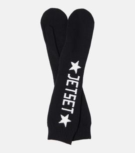 Jet Set Jet Set Logo virgin wool mittens
