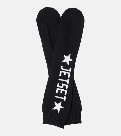 Jet Set Jet Set Logo virgin wool mittens