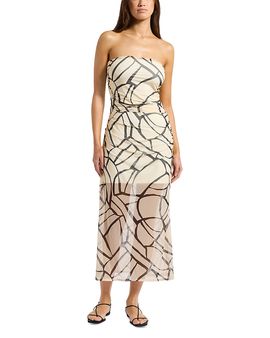 Jets Jets Mesh Strapless Dress Swim Cover-Up