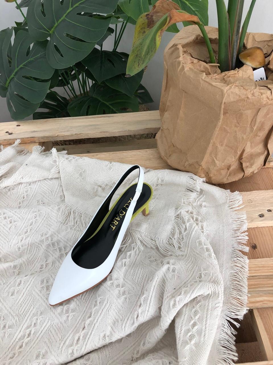 jeu d`art modern combi slingback heel white