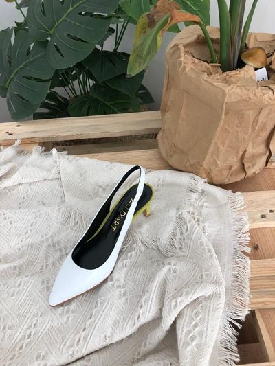 jeu d`art modern combi slingback heel white