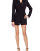 Jewel Badgley Mischka Jewel Badgley Mischka Beaded Pocket Detail Long Sleeve Tuxedo Romper - 1