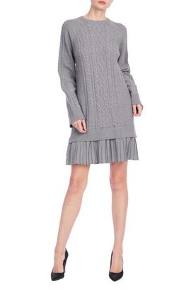 Jewel Badgley Mischka Jewel Badgley Mischka Brailyn Cable Knit Long Sleeve Minidress