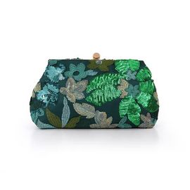 Jewel Badgley Mischka Jewel Badgley Mischka Elara Large Flora Sequin Pouch Clutch