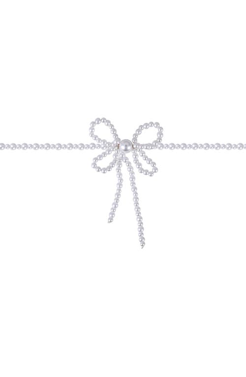 Jewel Badgley Mischka Jewel Badgley Mischka Faux Pearl Bow Pendant Necklace