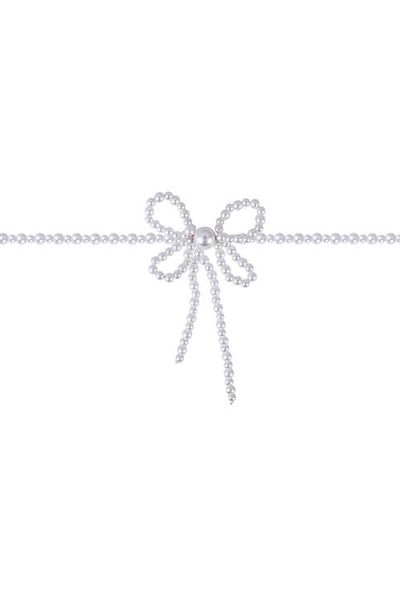 Jewel Badgley Mischka Jewel Badgley Mischka Faux Pearl Bow Pendant Necklace