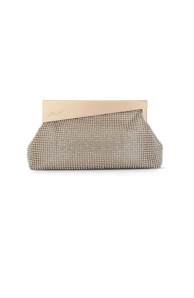 Jewel Badgley Mischka Jewel Badgley Mischka Ivy Asymmetrical Crystal Pouch Clutch