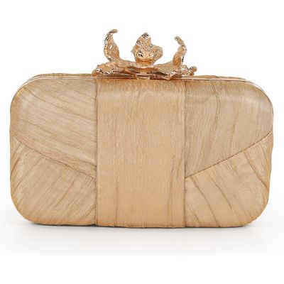 Jewel Badgley Mischka Jewel Badgley Mischka Leilani Gold Lame' Gusset Minaudiere 