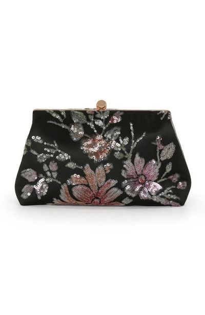 Jewel Badgley Mischka Jewel Badgley Mischka Lyric Sequin Floral Satin Top Handle