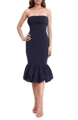 Jewel Badgley Mischka Jewel Badgley Mischka Strapless Bubble Hem Cocktail Dress