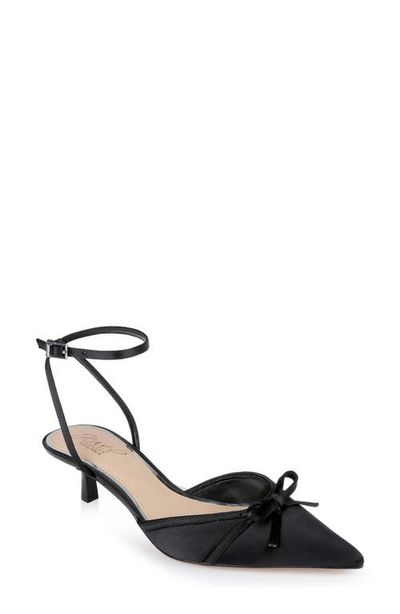 Jewel Badgley Mischka Jewel Badgley Mischka Talasia Ankle Strap Pointed Toe Kitten Heel Pump