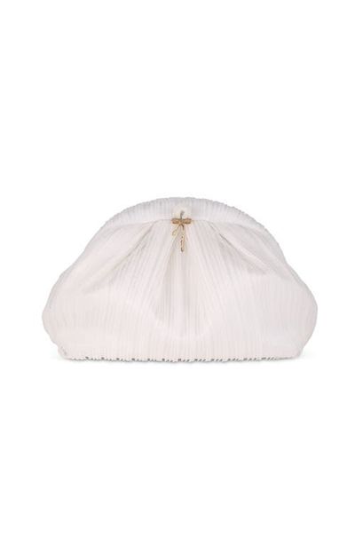 Jewel Badgley Mischka Jewel Badgley Mischka Vale Pleated Tulle and Satin Mini Pouch Clutch