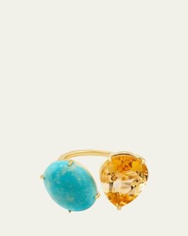 JIA JIA 14K Nevada Mona Lisa Turquoise and Citrine Ring