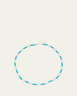 JIA JIA 14K Nevada Turquoise and Pearl Necklace
