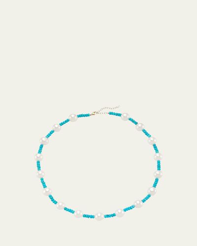 JIA JIA 14K Nevada Turquoise and Pearl Necklace