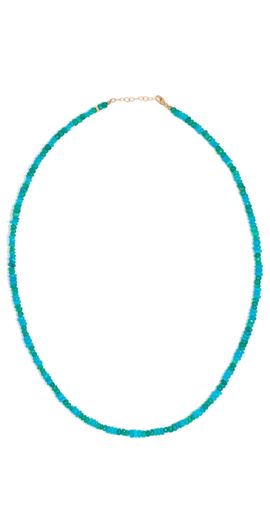 JIA JIA JIA JIA 14k Mini Blue Green Stripe Opal Necklace Blue Green One