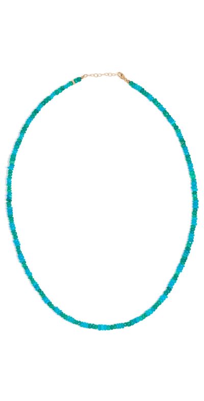 JIA JIA JIA JIA 14k Mini Blue Green Stripe Opal Necklace Blue Green One