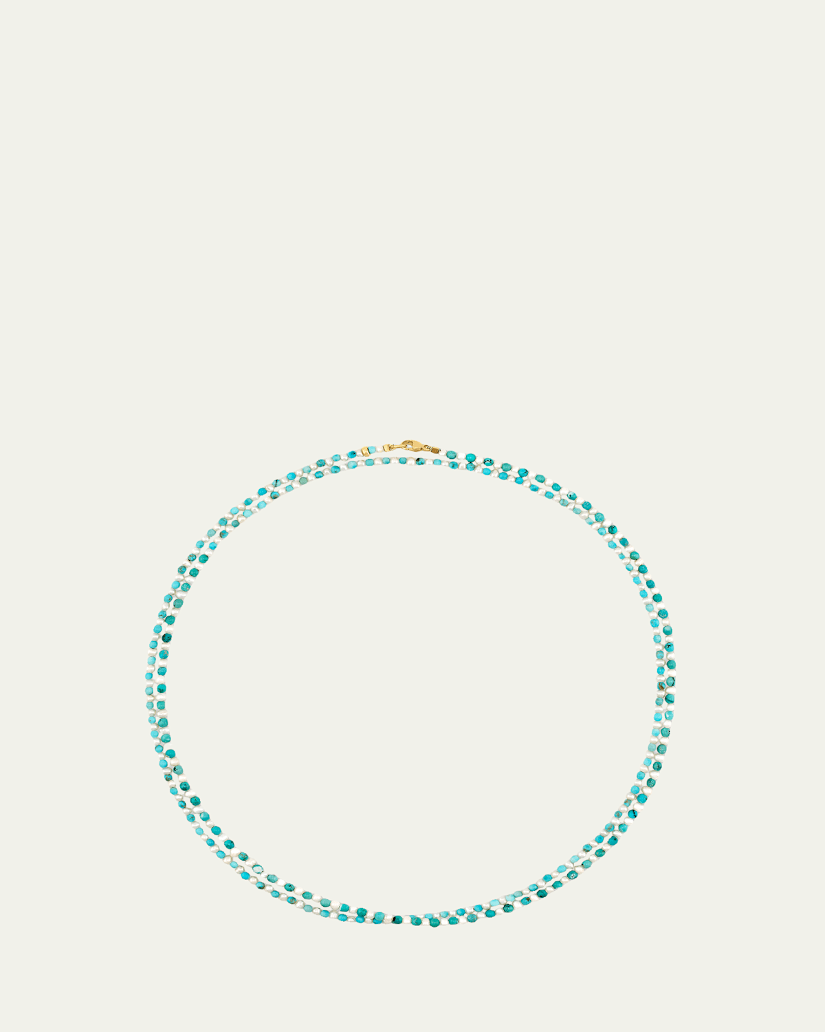 JIA JIA Nevada Pearl and Turquoise Double Strand Necklace