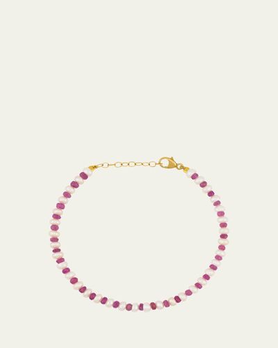 JIA JIA Ocean Connection Pink Sapphire and Pearl Bracelet