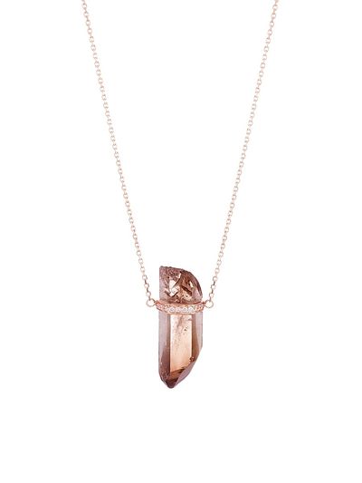 Jia Jia Women's Crystalline 14K Rose Gold, Smoky Quartz & Diamond Pendant Necklace