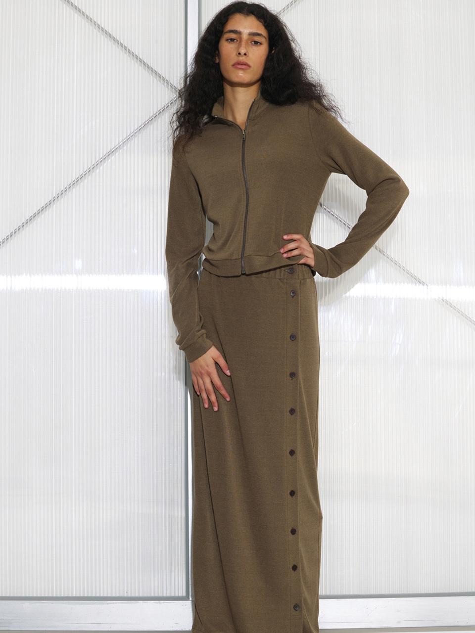 jijivisha Forest Button Skirt - Brown