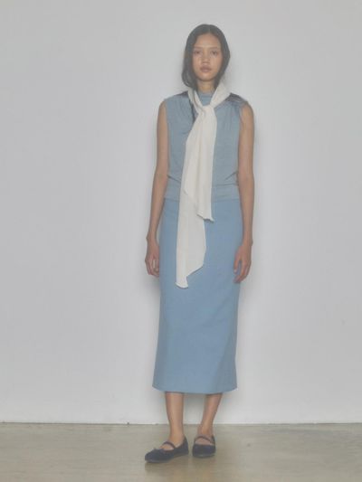 jijivisha Square Long Skirt (Sky Blue)