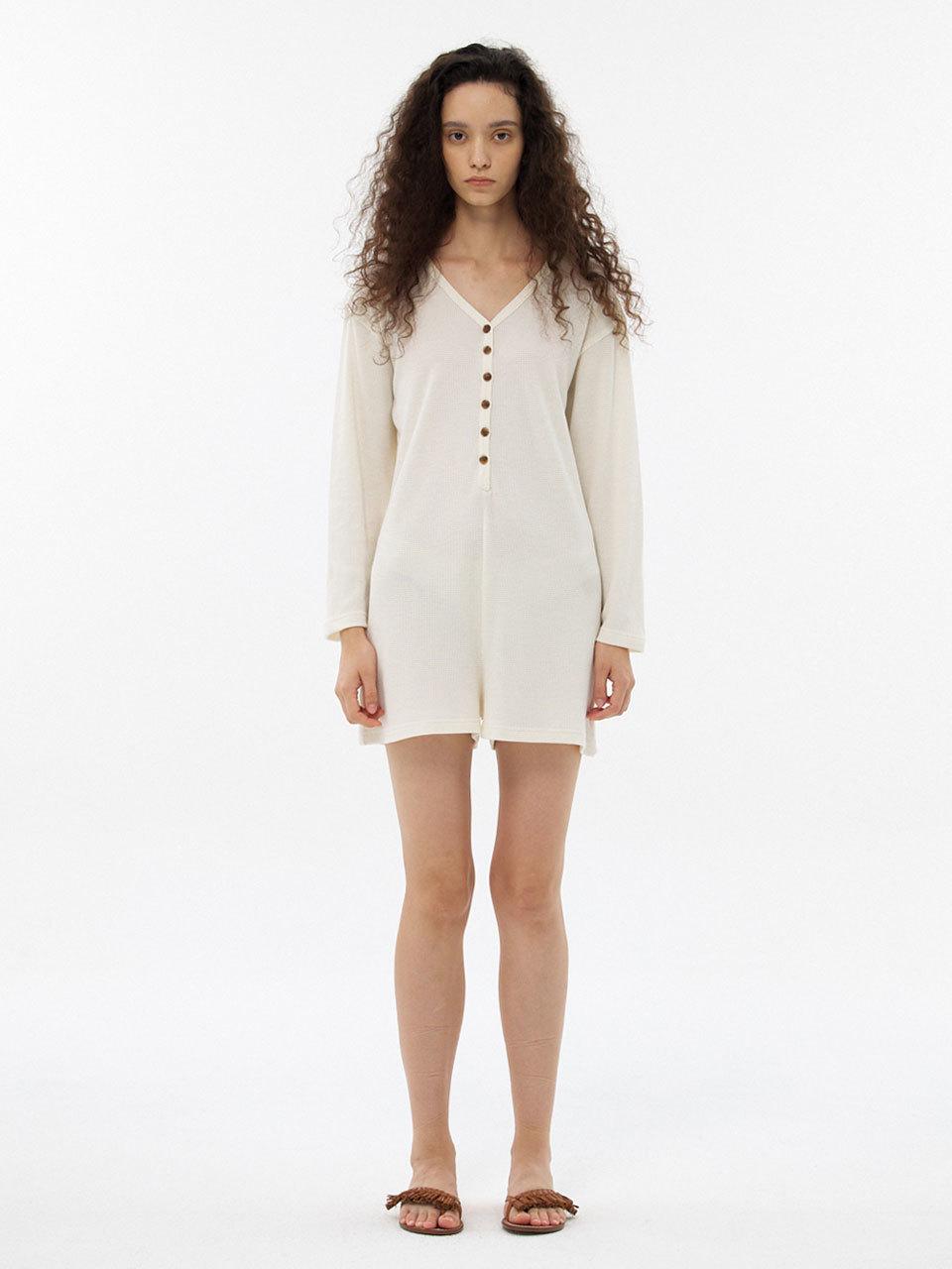 jijivisha Waffle Jumpsuit - White