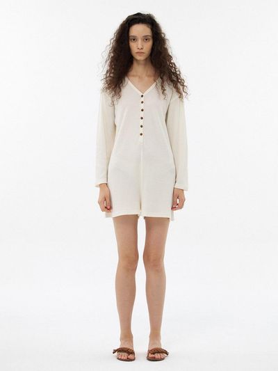 jijivisha Waffle Jumpsuit - White