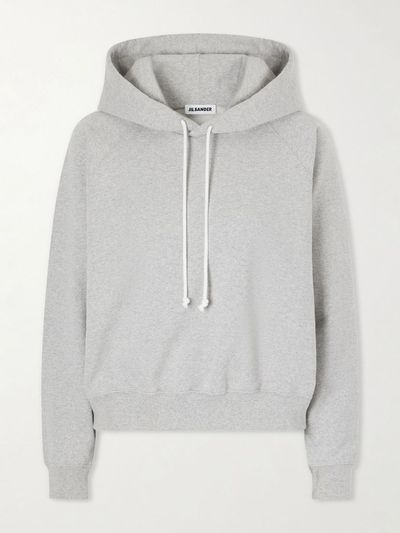 JIL SANDER Cropped cotton-jersey hoodie