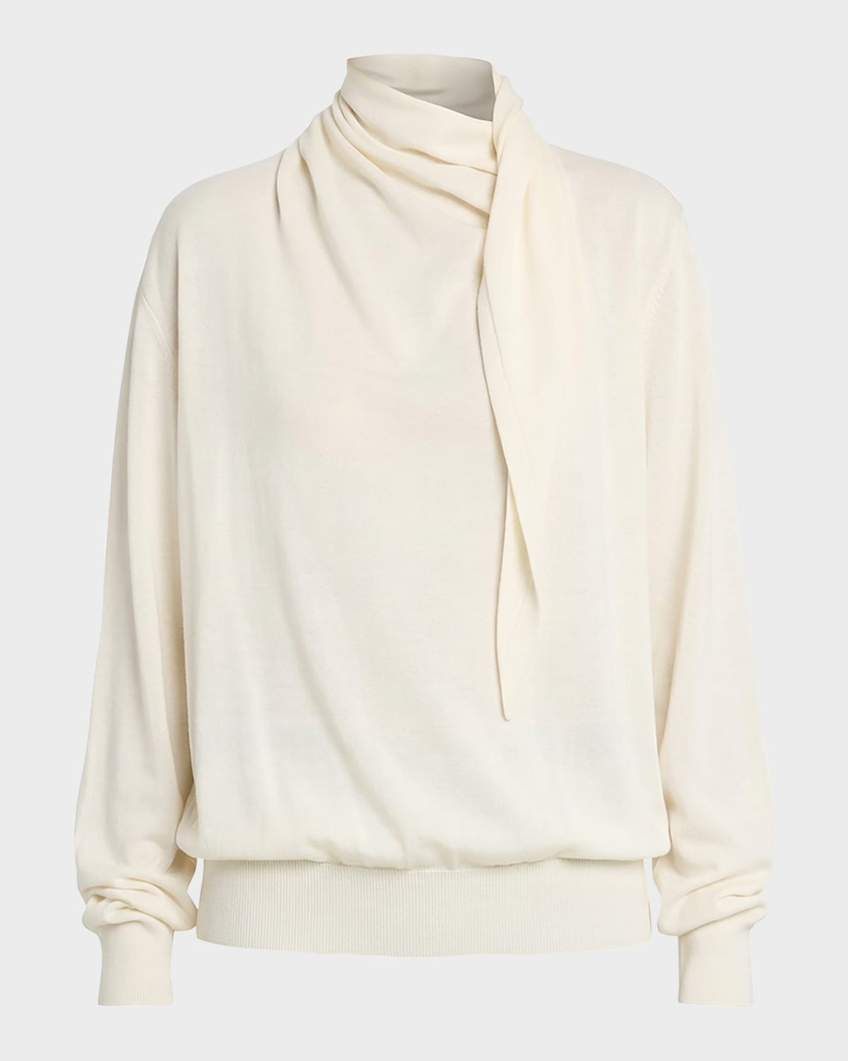 Jil Sander Draped Neck-Scarf Oversized Sweater