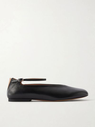 JIL SANDER Elyss leather ballet flats