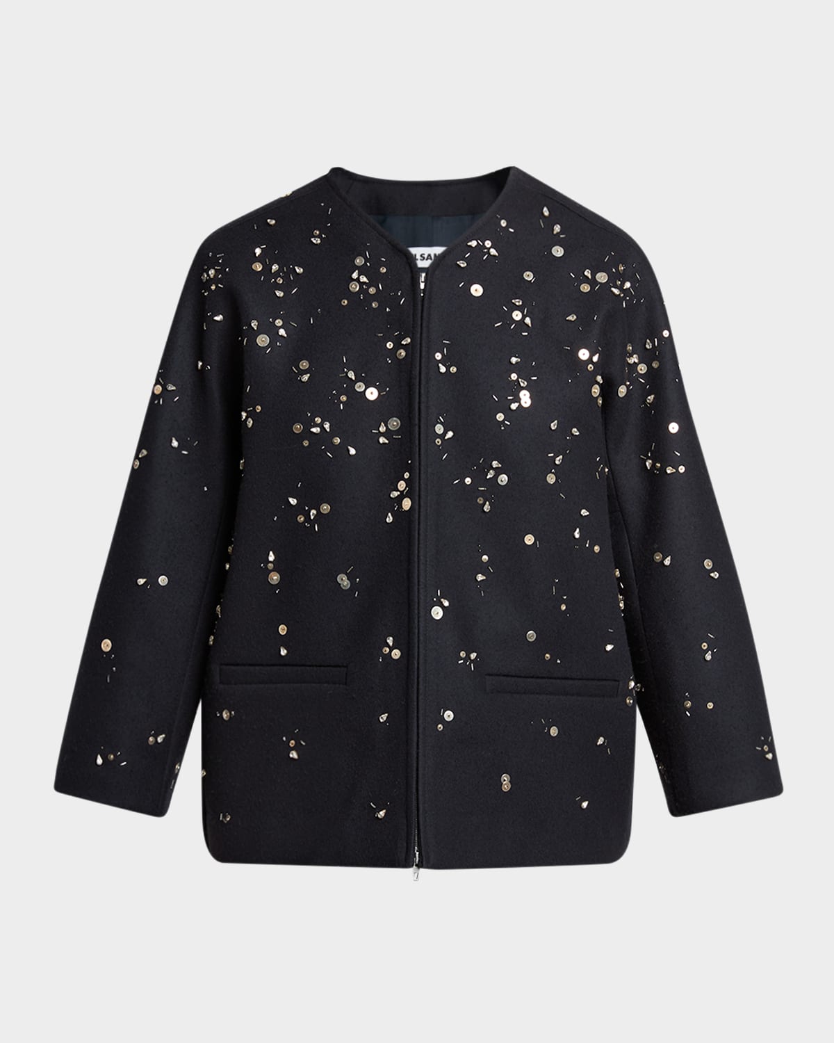 Jil Sander Embellished Wool Zip Jacket