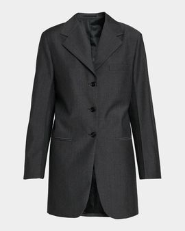 Jil Sander Fil-a-Fil Wool Long Jacket
