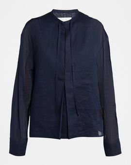 Jil Sander Glass Cotton Organza Long-Sleeve Blouse