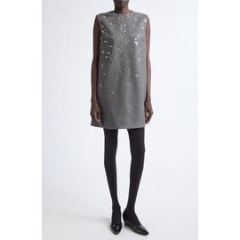 Jil Sander Jil Sander Beaded Sleeveless Wool Shift Minidress