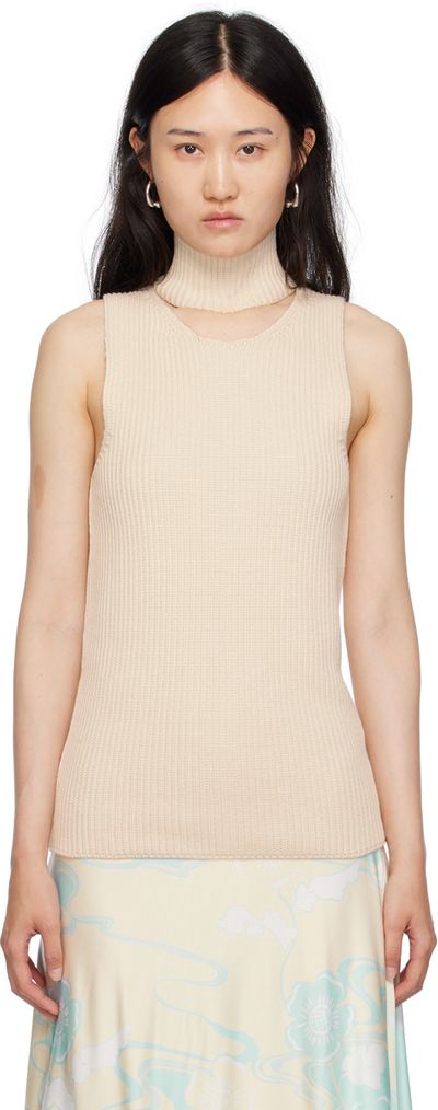 Jil Sander Jil Sander Beige Detachable Collar Tank Top